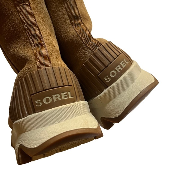 SOREL Kinetic Impact Waterproof Short Tan Suede Boots Size 7 Sherpa Lining Snow - Picture 2 of 9